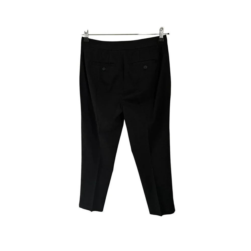 Theory Black Cropped Dress Pants With Side & Back Pockets Size 4